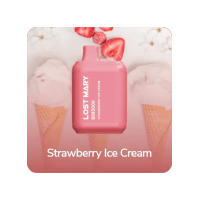 Lost Mary BM5000 Strawberry Ice Cream 50 мг – Одноразовая электронная сигарета Лост Мэри Клубничное Мороженое