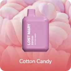 Lost Mary BM5000 Cotton Candy 50 мг – Одноразовая электронная сигарета Лост Мэри Сладкая Вата