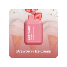 Lost Mary BM5000 Strawberry Ice Cream 50 мг – Одноразовая электронная сигарета Лост Мэри Клубничное Мороженое