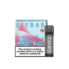 Заправленный картридж ELF BAR ELFA 4ml 5% Blueberry Cotton Candy (Черника Сладкая Вата)